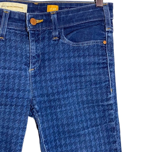 Pilcro and the Letterpress Anthro Houndstooth Print Serif Skinny Ankle Jeans 28 - Picture 7 of 15